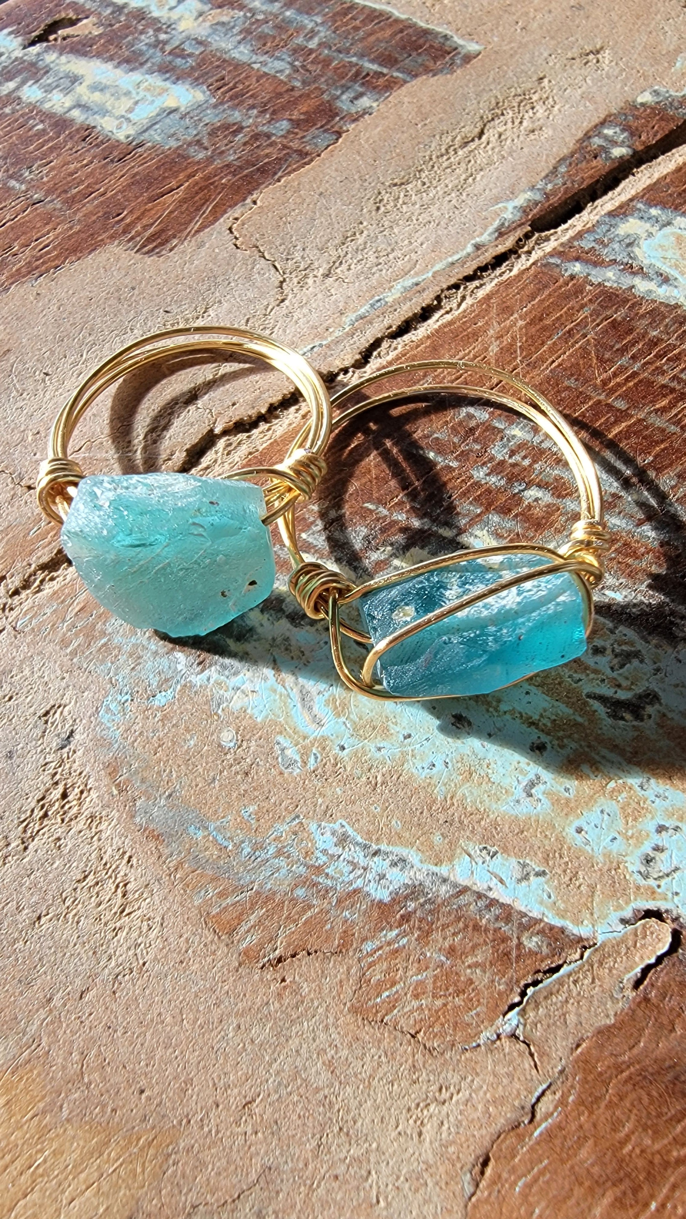 Wire Wrapped Roman Glass Ring – Native Nomad Jewelry Designs